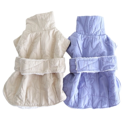 Pet Velcro Cape Heart Pattern Plush Trim 01