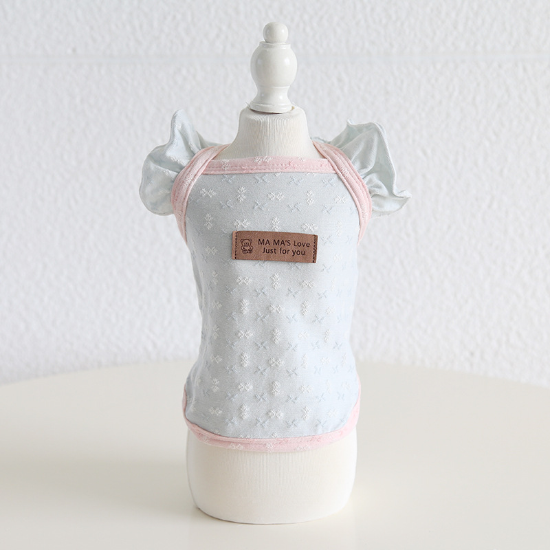 Pet Jacquard Vest Flutter Sleeve Breathable Fabric