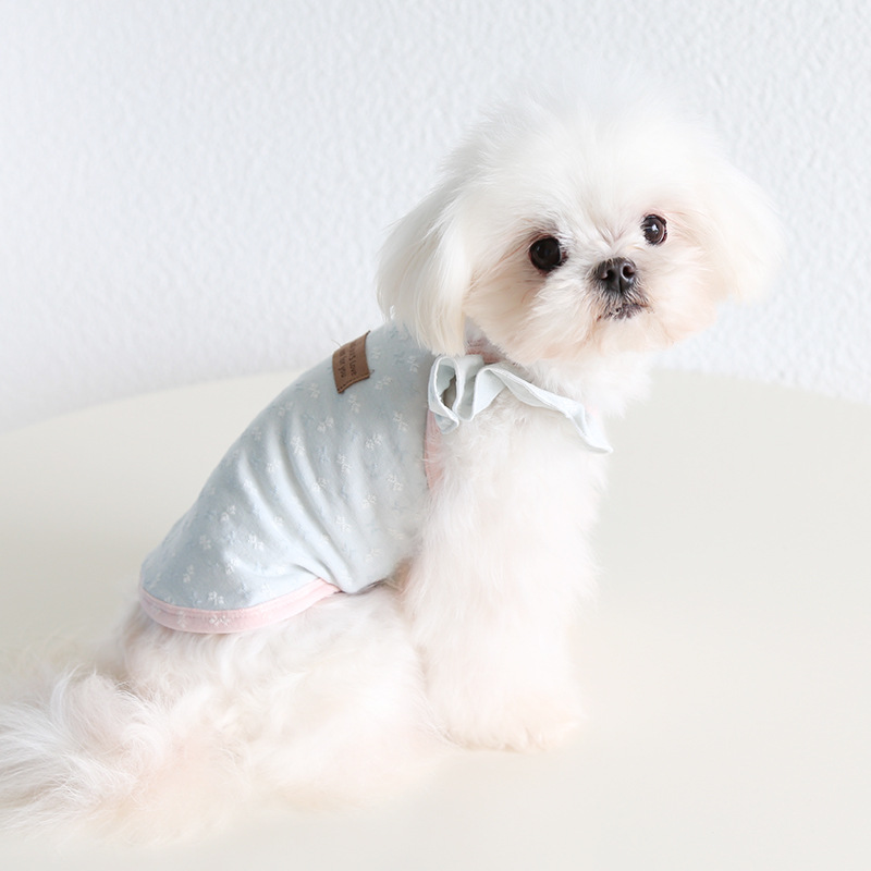 Pet Jacquard Vest Flutter Sleeve Breathable Fabric