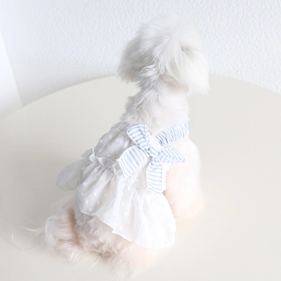 Pet Chiffon Dress Cross Strap Bow Detail 02