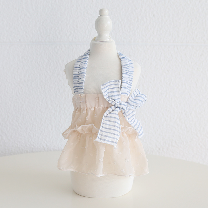 Pet Chiffon Dress Cross Strap Bow Detail