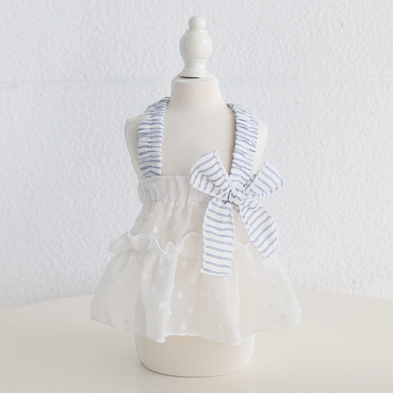 Pet Chiffon Dress Cross Strap Bow Detail