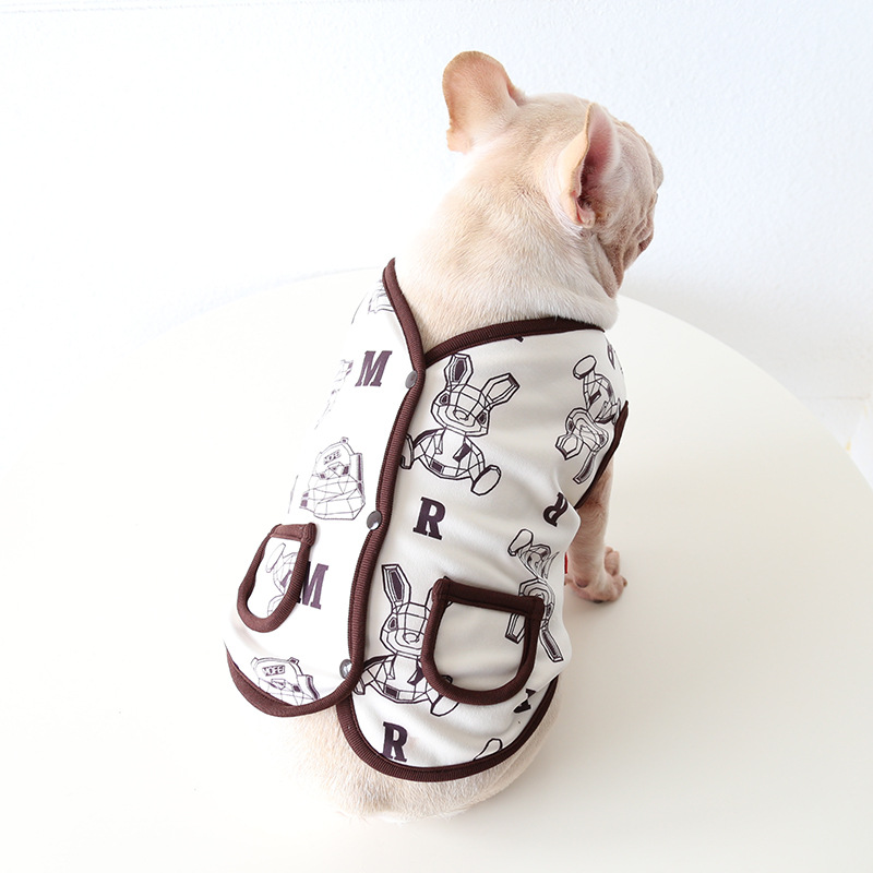 Pet Rabbit Vest Soft Knit Cartoon Print