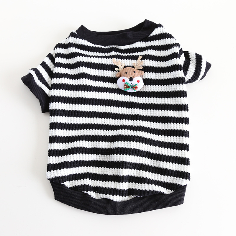 Pet Reindeer Sweater Striped Knit Christmas Pattern