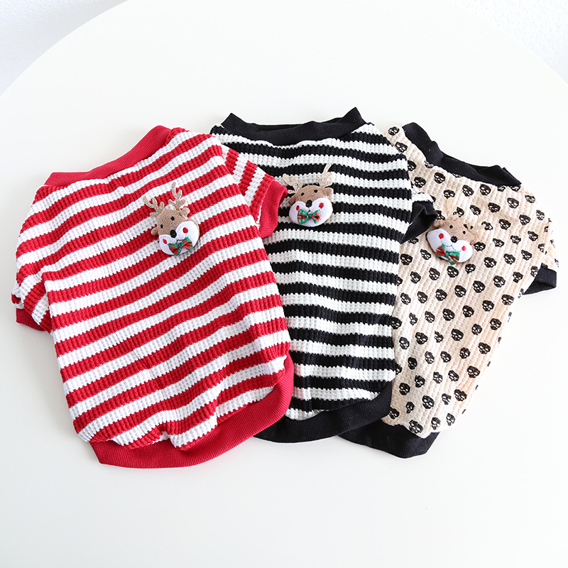 Pet Reindeer Sweater Striped Knit Christmas Pattern