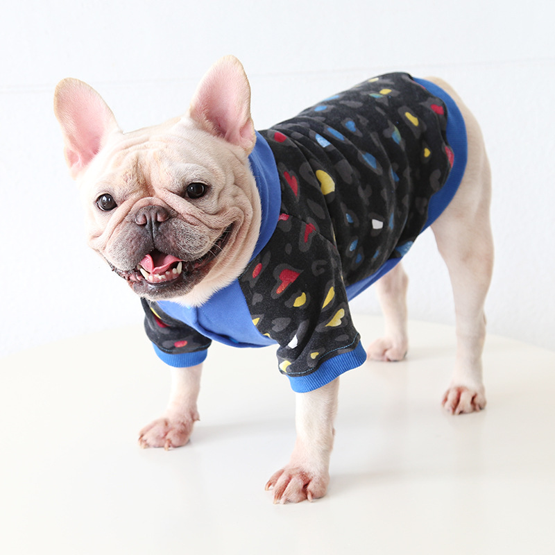 Pet Hoodie Leopard Print Colorful Heart Pattern