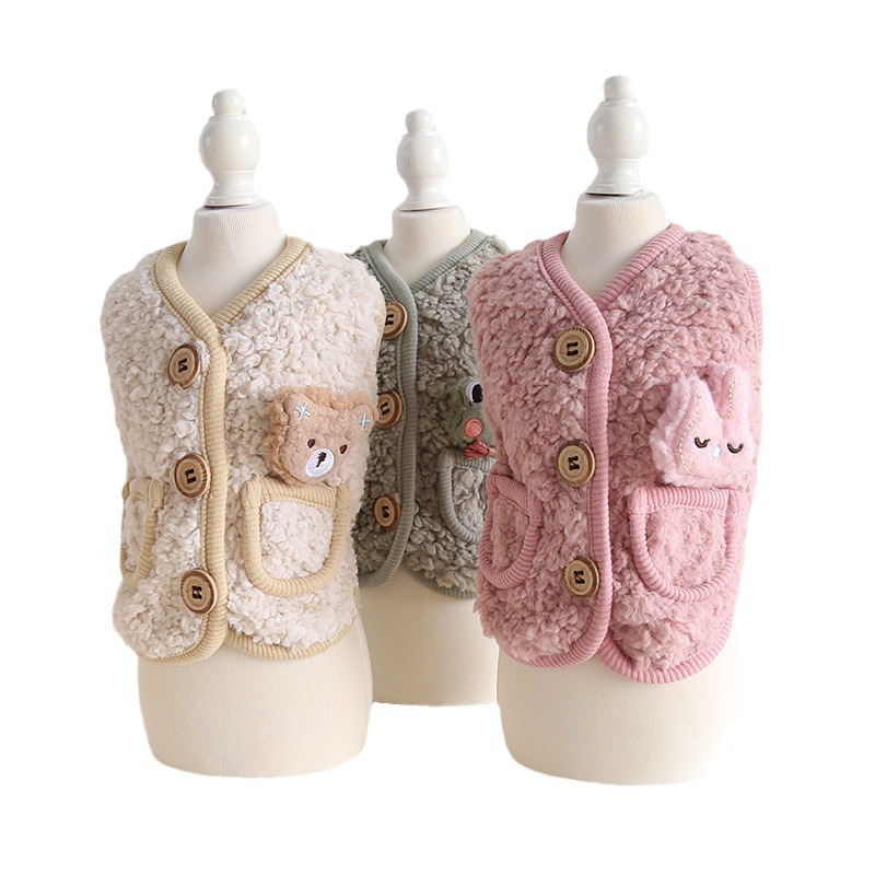 Pet Knit Vest Animal Patch Pocket Design