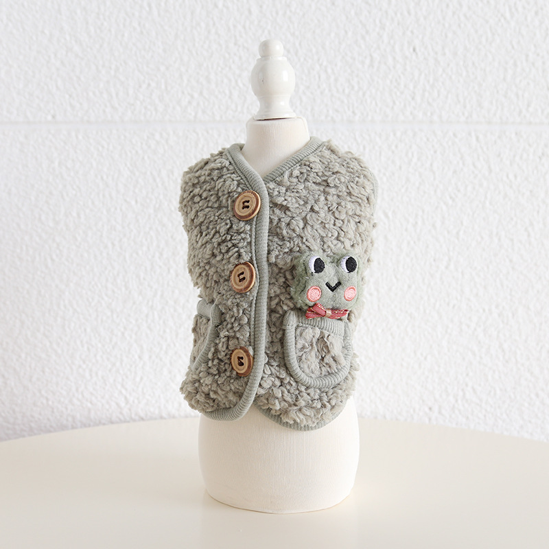 Pet Knit Vest Animal Patch Pocket Design