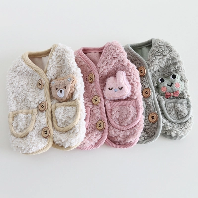 Pet Knit Vest Animal Patch Pocket Design 02