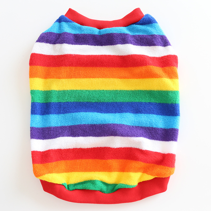 Pet Rainbow Stripe Shirt Soft Cotton Fabric