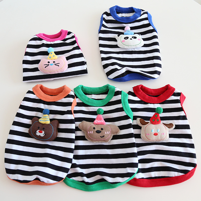 Pet Sleeveless Vest Animal Embroidery Party Design