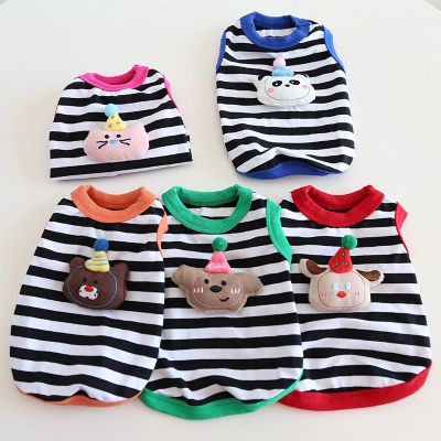 Pet Sleeveless Vest Animal Embroidery Party Design 01