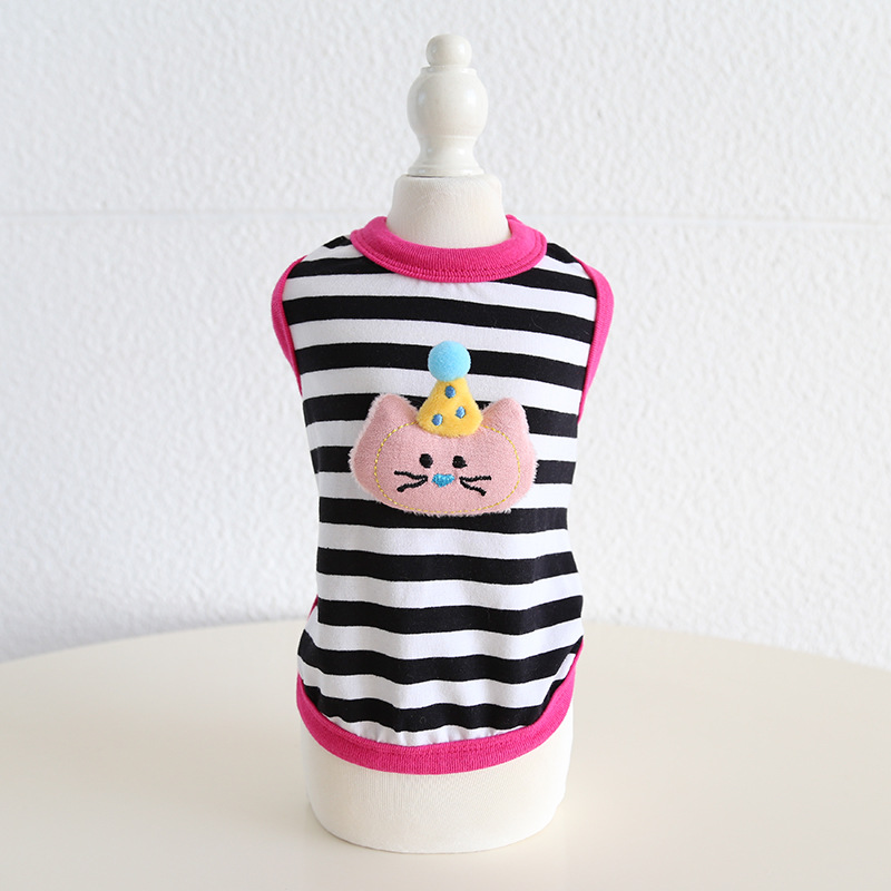 Pet Sleeveless Vest Animal Embroidery Party Design
