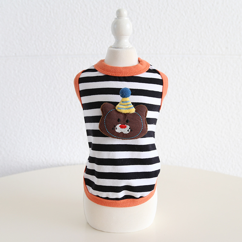 Pet Sleeveless Vest Animal Embroidery Party Design