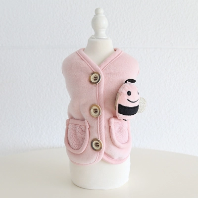 Pet Knit Vest Bee Applique Pocket Design 02