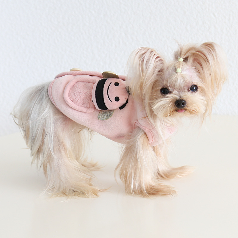 Pet Knit Vest Bee Applique Pocket Design