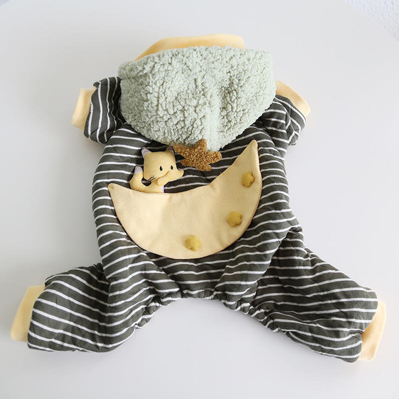 Pet Fox Moon Onesie Plush Hood Winter