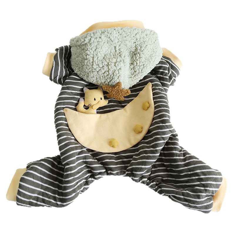 Pet Fox Moon Onesie Plush Hood Winter