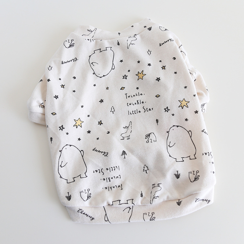 Pet Cartoon Print Hooded Sweatshirt Star Pattern