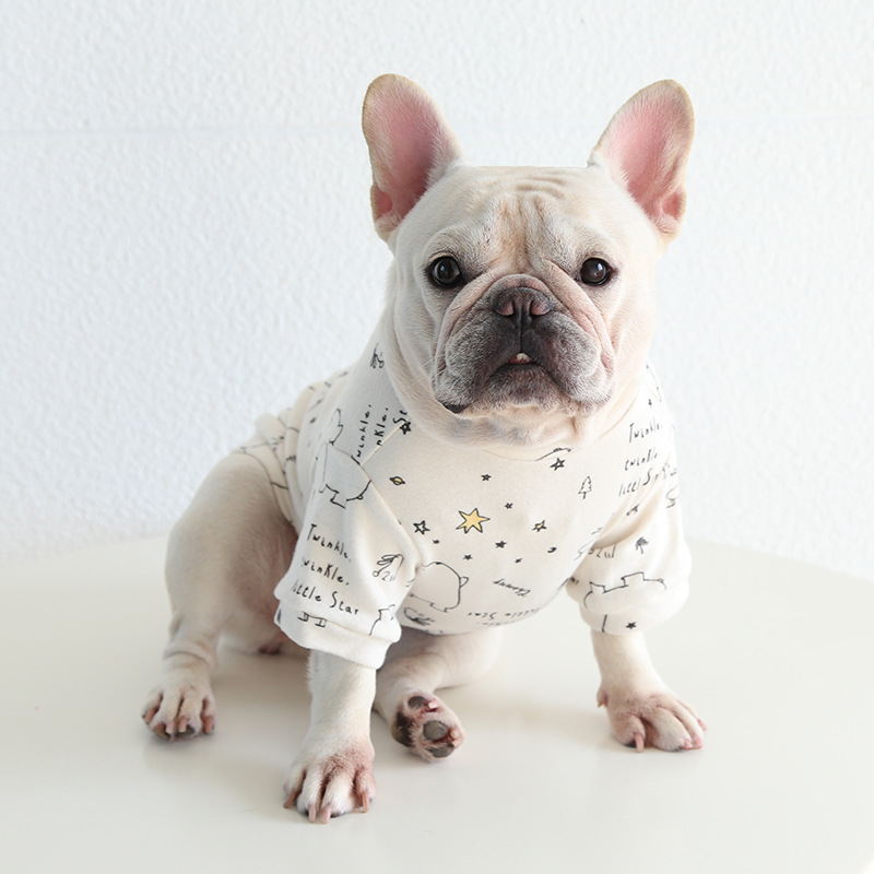 Pet Cartoon Print Hooded Sweatshirt Star Pattern