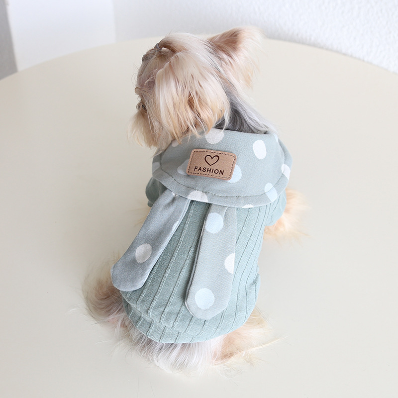 Pet Dot Pattern Coat Rabbit Ear Design