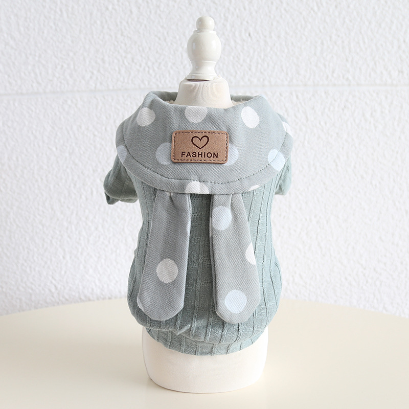 Pet Dot Pattern Coat Rabbit Ear Design