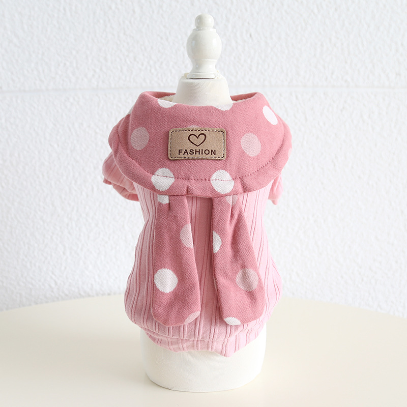 Pet Dot Pattern Coat Rabbit Ear Design