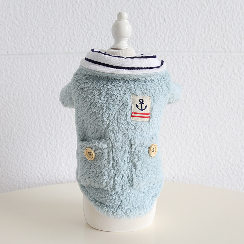 Pet Sailor Collar Outfit Anchor Patch Pocket Detail