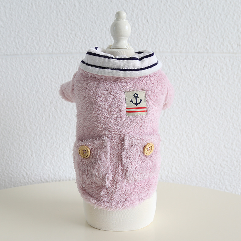 Pet Sailor Collar Outfit Anchor Patch Pocket Detail