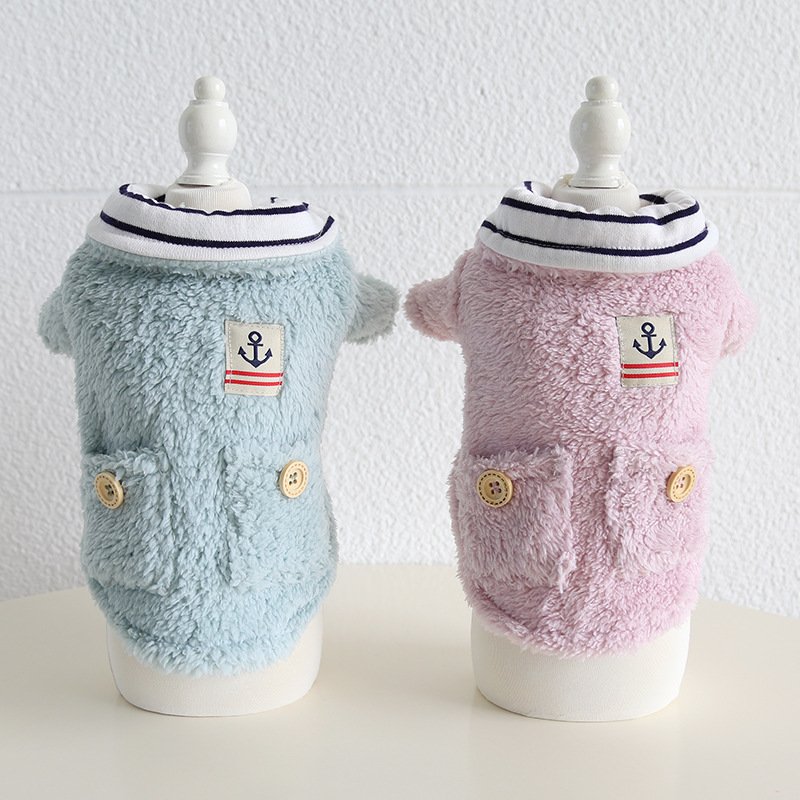 Pet Sailor Collar Outfit Anchor Patch Pocket Detail