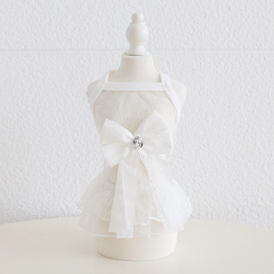 Pet Lace Bow Dress Tiered Tulle Fairy Style 02