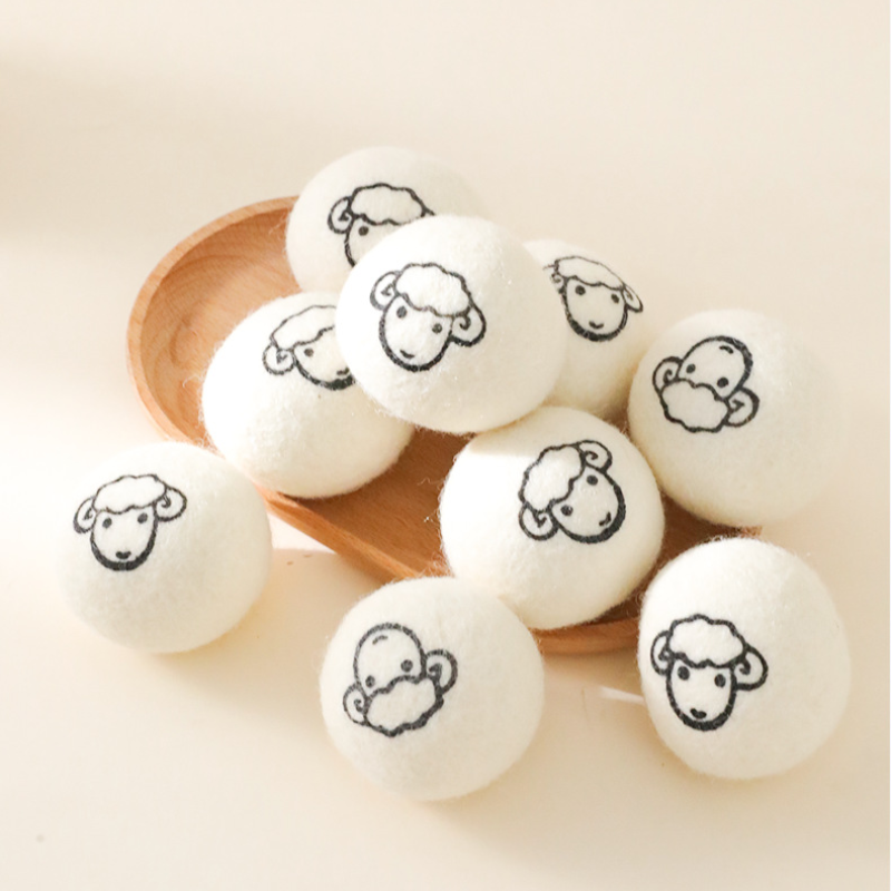 Cat Wool Felt Ball Toy Natural Fiber Design