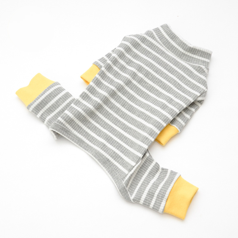 Pet Striped Stretch Suit Four Legs Thermal Design