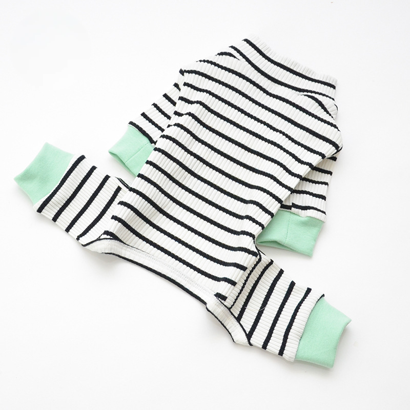 Pet Striped Stretch Suit Four Legs Thermal Design