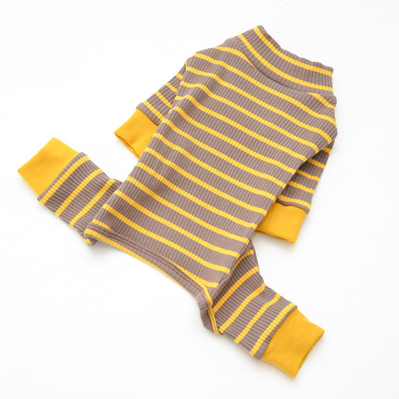 Pet Striped Stretch Suit Four Legs Thermal Design