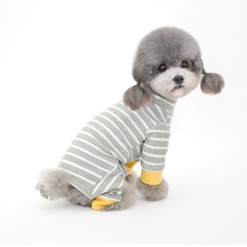 Pet Striped Stretch Suit Four Legs Thermal Design