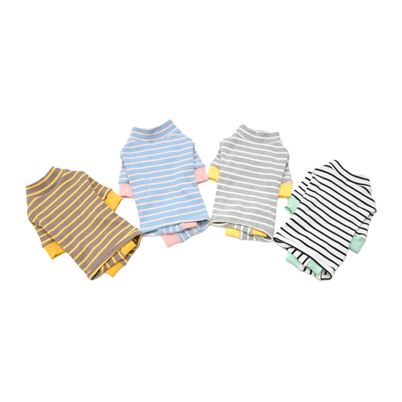 Pet Striped Stretch Suit Four Legs Thermal Design