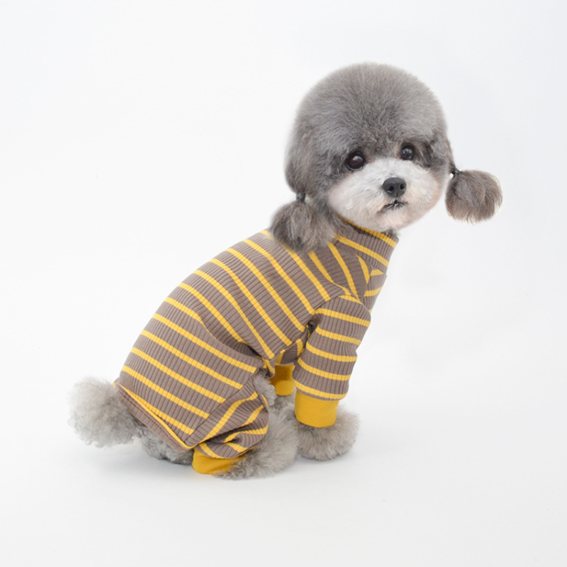 Pet Striped Stretch Suit Four Legs Thermal Design
