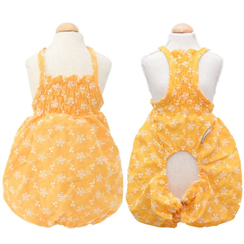 Pet Pumpkin Dress Suspenders Outfit Hat Included Design
