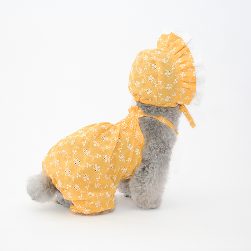 Pet Pumpkin Dress Suspenders Outfit Hat Included Design