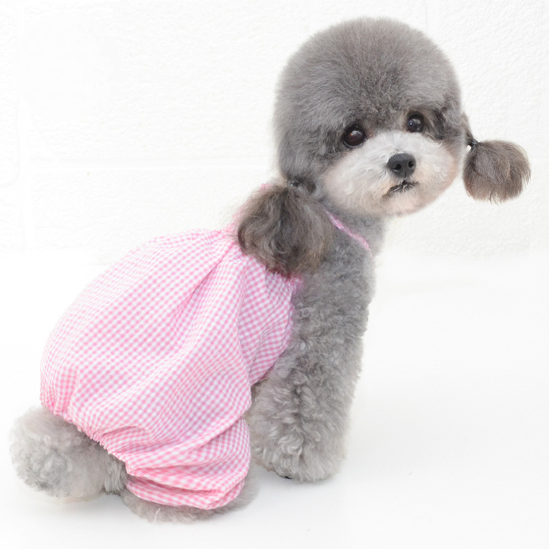 Pet Plaid Suspenders Set Detachable Hat Seasonal Design