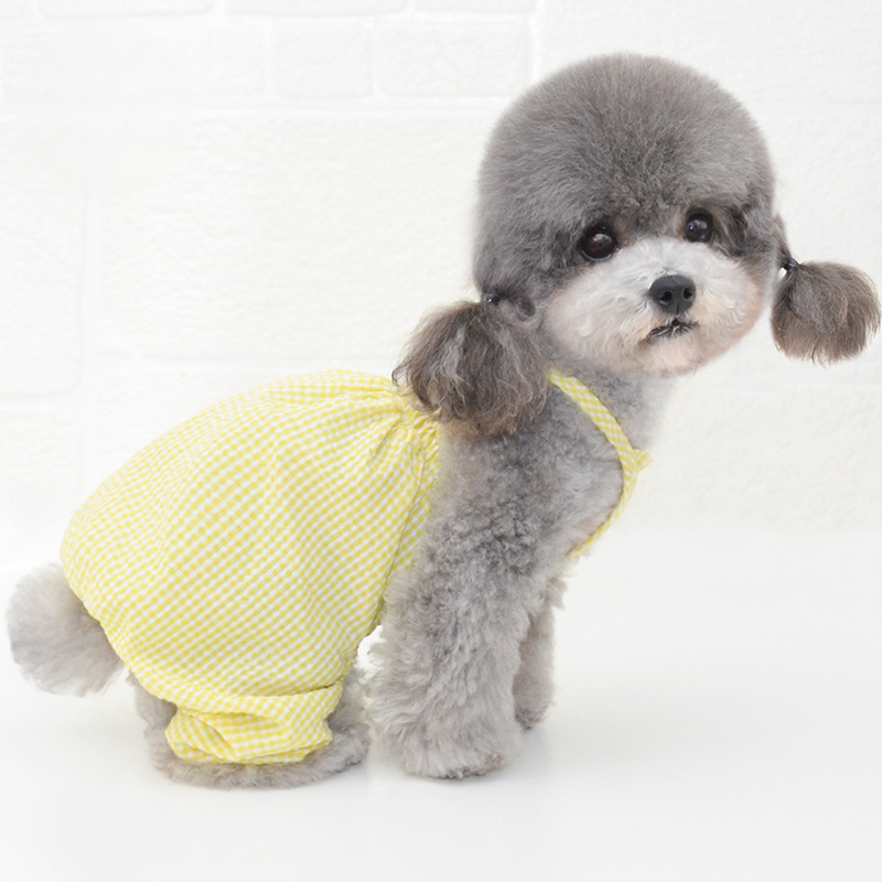 Pet Plaid Suspenders Set Detachable Hat Seasonal Design