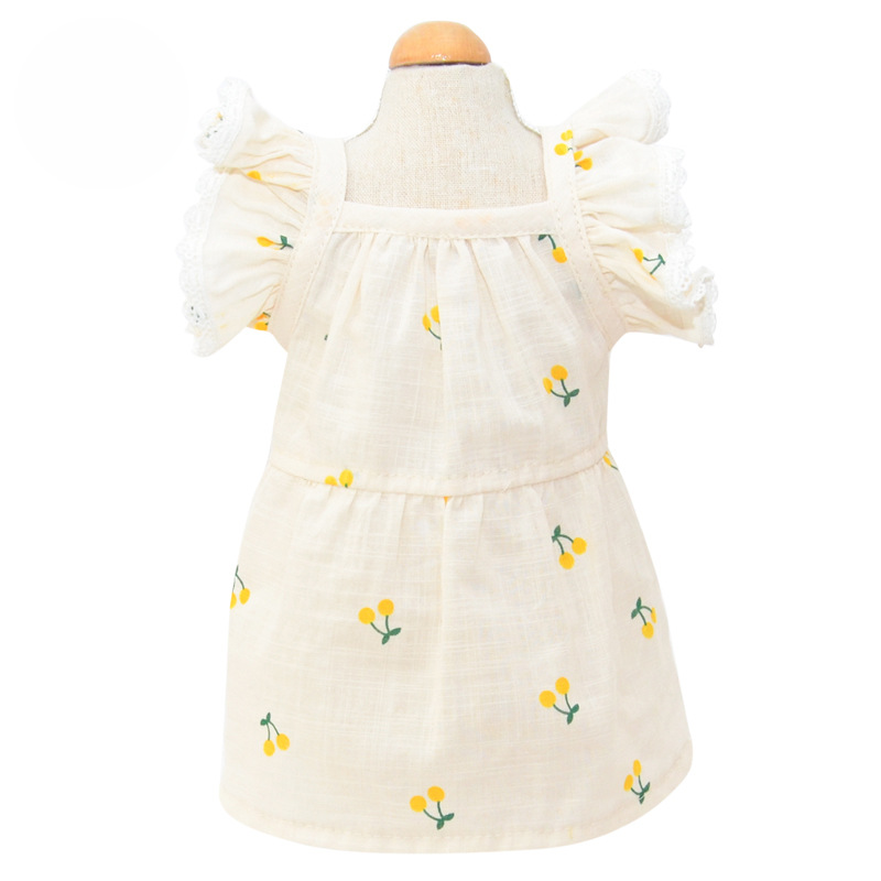 Pet Floral Dress Set Frill Collar Seasonal Design