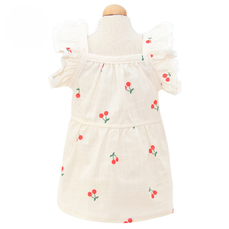 Pet Floral Dress Set Frill Collar Seasonal Design