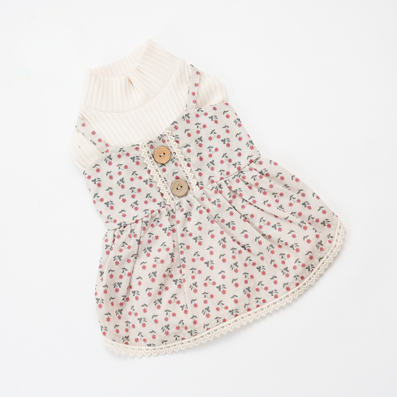 Pet Two Piece Dress Set Mock Collar Winter Design