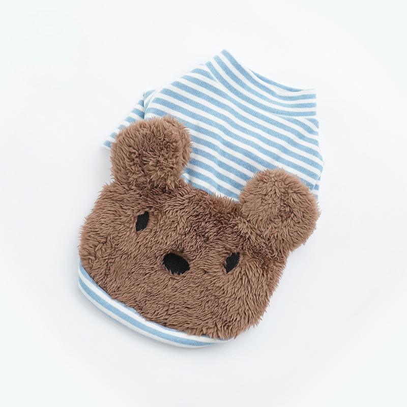 Pet Bear Costume Two Legs Design Knit Collar