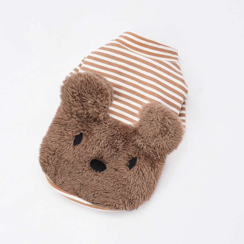 Pet Bear Costume Two Legs Design Knit Collar
