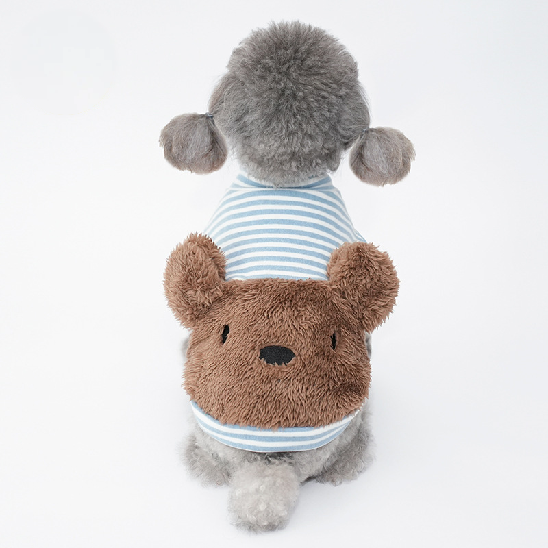 Pet Bear Costume Two Legs Design Knit Collar