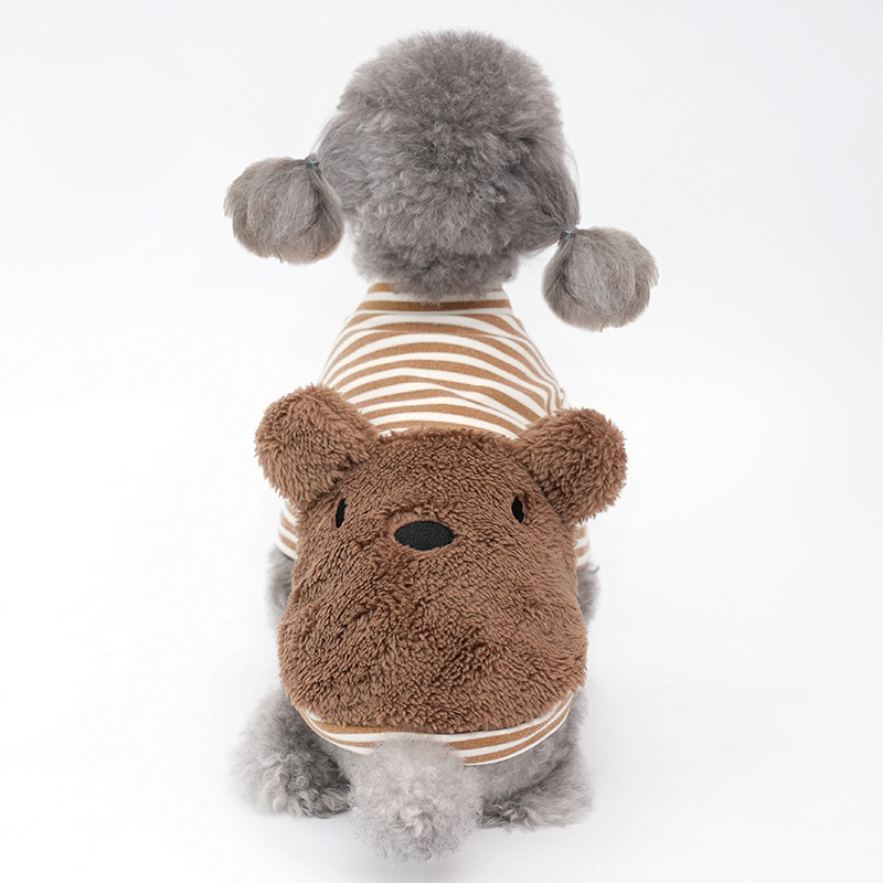 Pet Bear Costume Two Legs Design Knit Collar