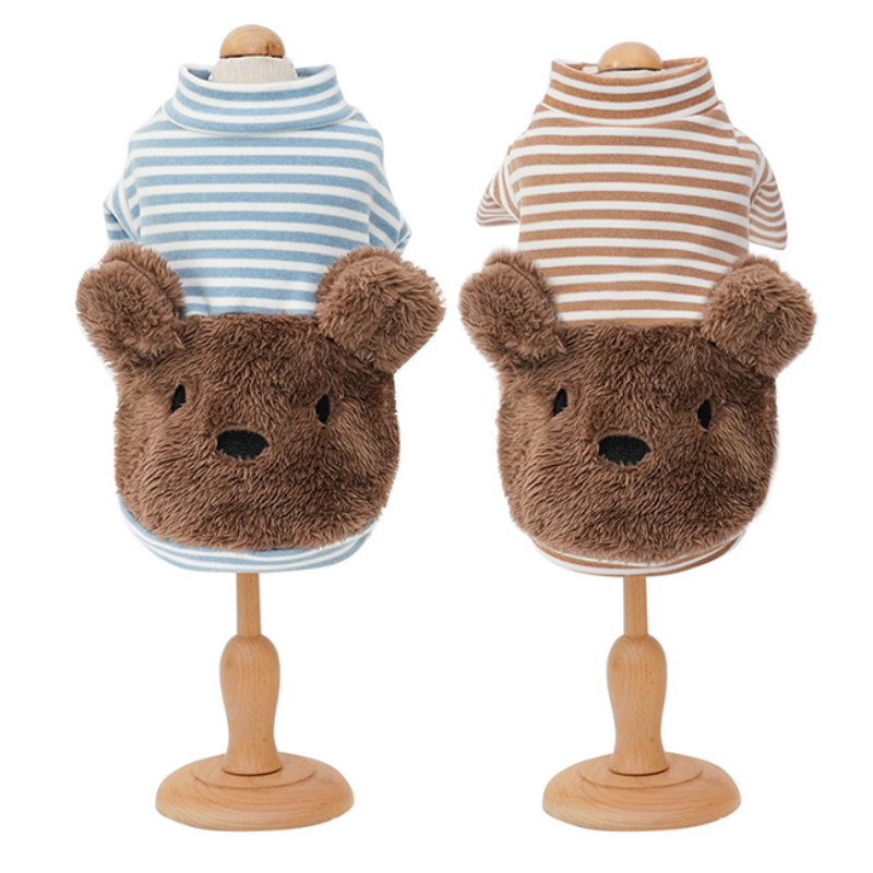 Pet Bear Costume Two Legs Design Knit Collar